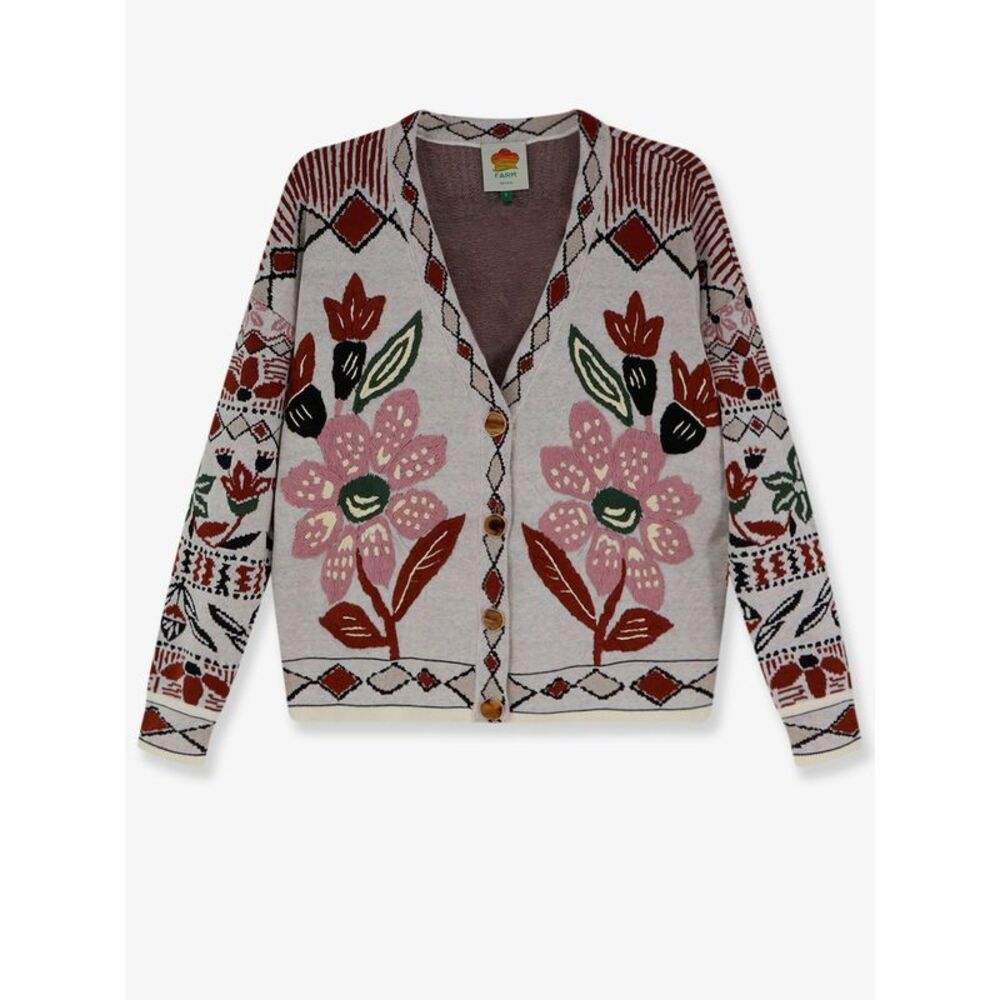 Farm Rio Women Cardigan With Multicolor Embroidery